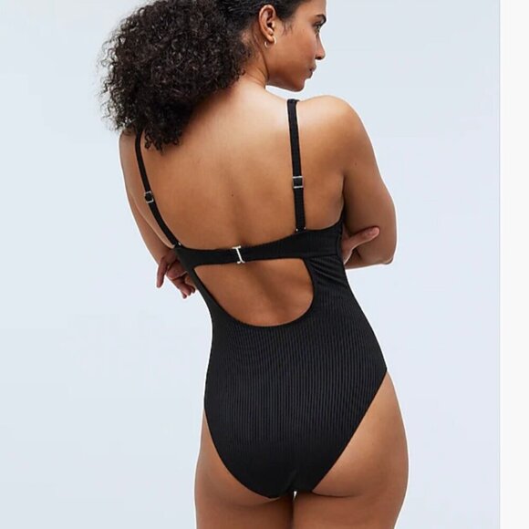 Madewell Ribbed Underwire Open-Back One-Piece Swimsuit NWT small - Picture 4 of 6